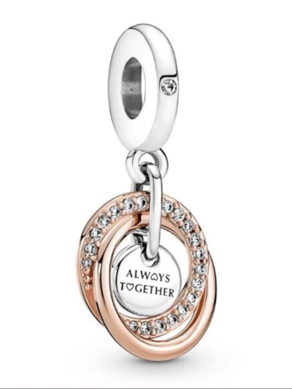 Pandora Rose Gold & Silver 'Always Together' Dangle Charm